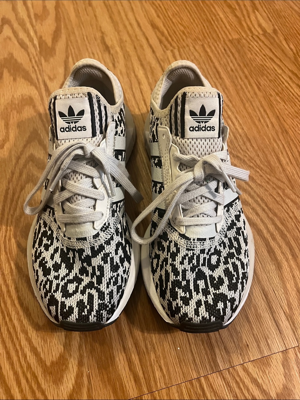adidas Black and White Patterned Women's Athletic Sneakers